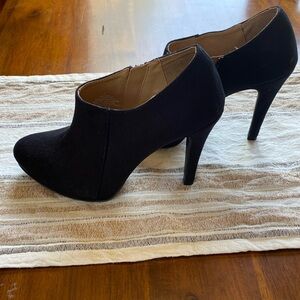 Black Suede Bootie - 3 1/2 inch heel - new - Size 8
